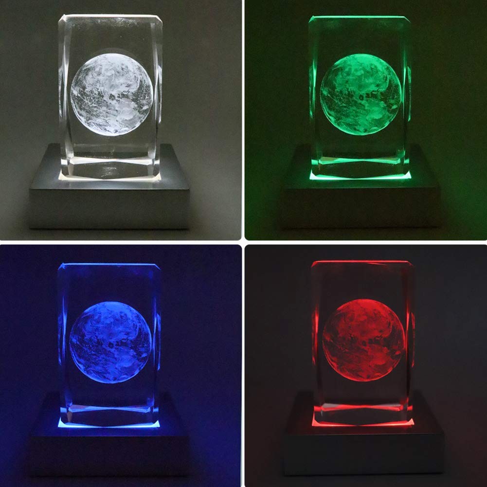 LED Multimodal Multicolor Light Stand Base Silver – Square Display Base for 3…
