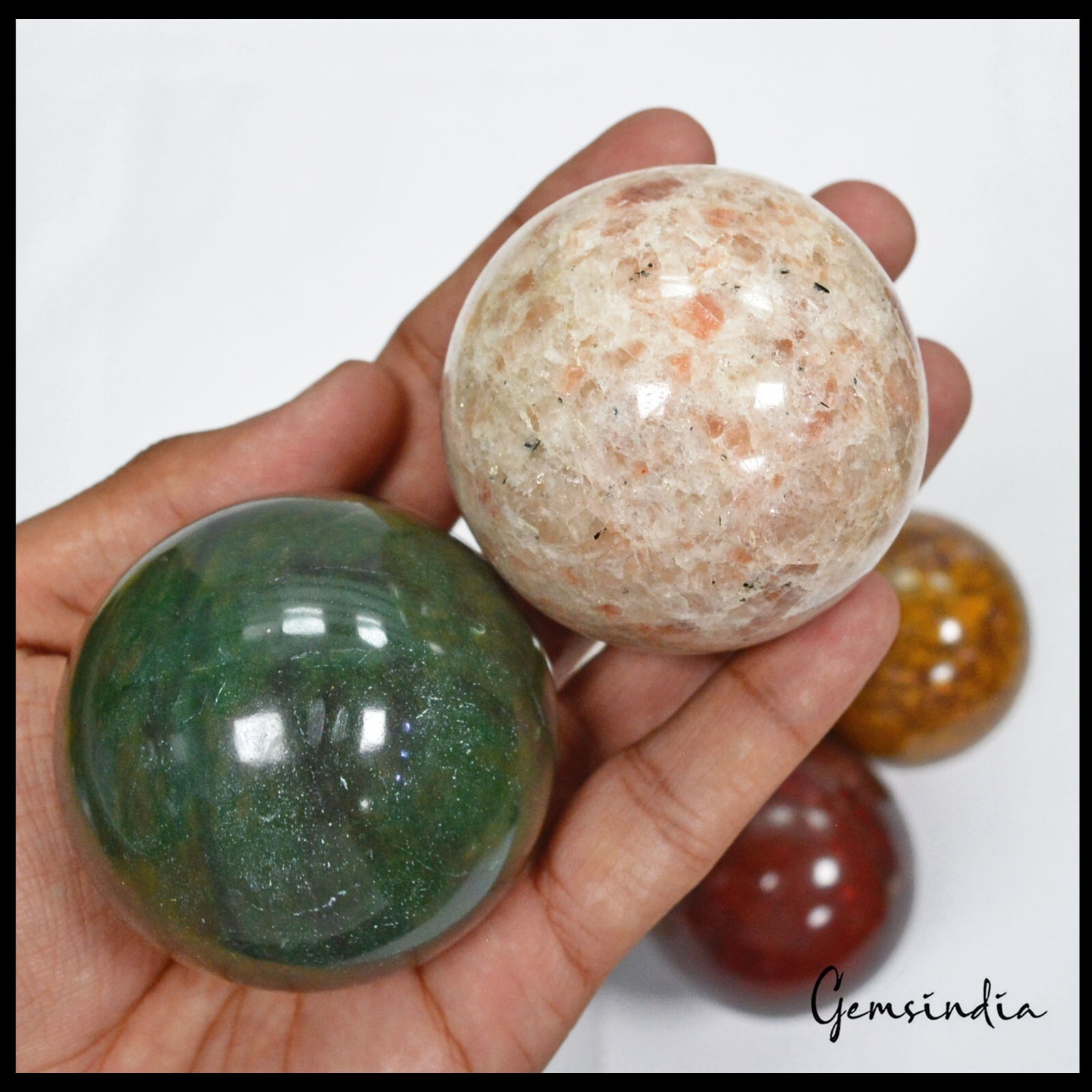 8900 Ct Natural Untreated Multi Gems Healing Crystal Mineral Sphere Gems W Stand