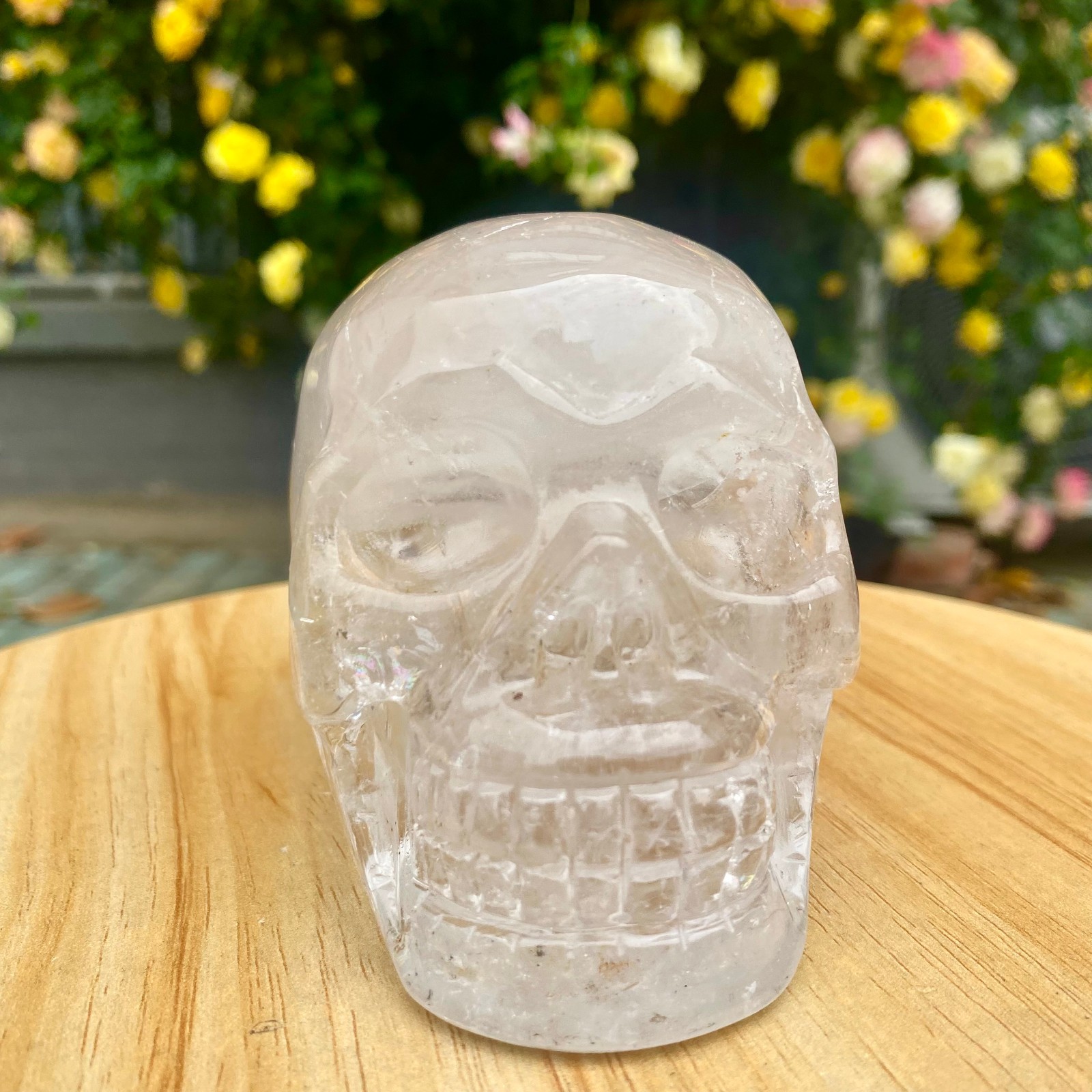 1.77LB TOP! White melting quartz hand carved crystal skull gem reiki healing