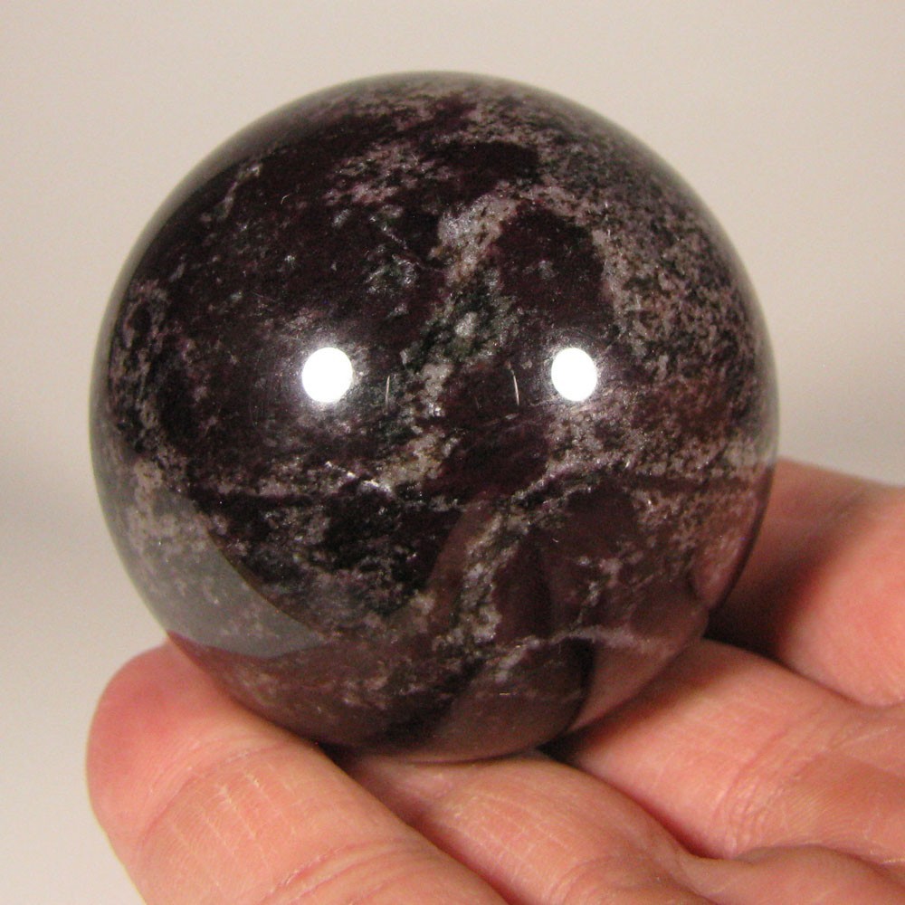 2.1″ PURPLE DUMORTIERITE Gemstone Sphere Ball w/ Stand – India – 54mm