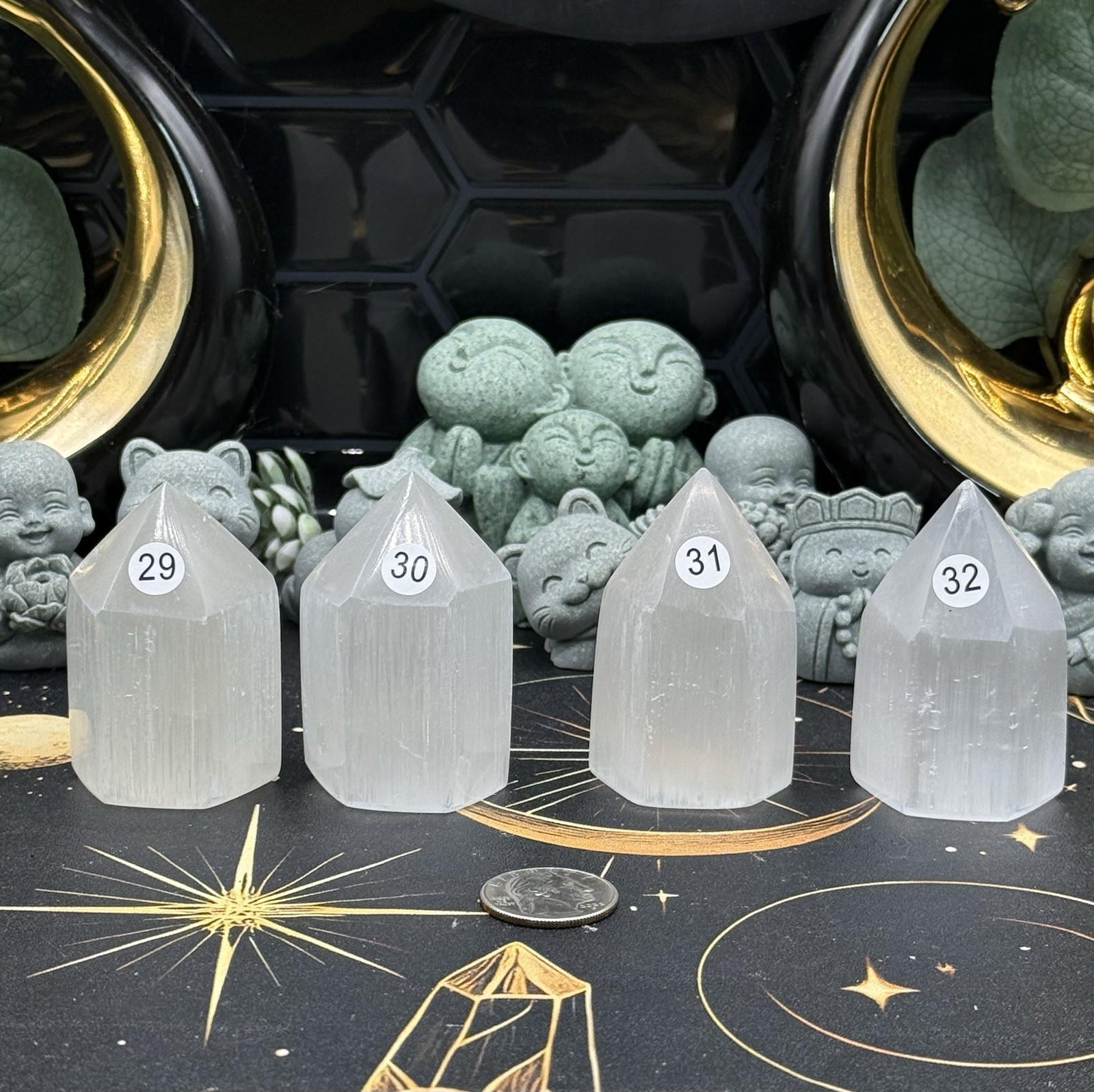 Natural Satin Spar (selenite) Polished chunky points Free shipping
