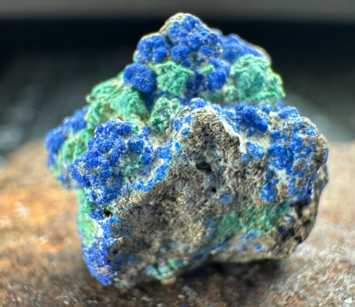 ➤8 PC LOT – Malachite-Azurite-Barite-Hematite-No ID Rutile?- GRAPHIC MINE NM➤882
