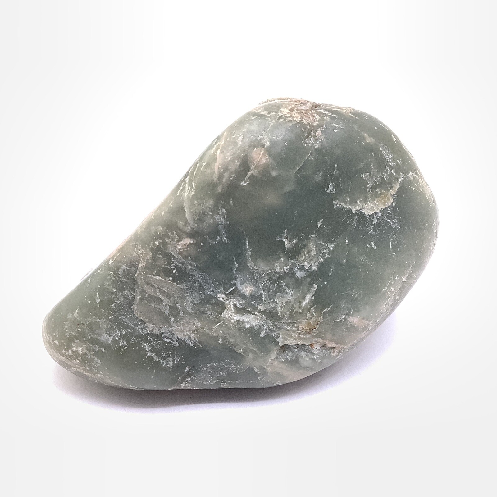 Hetian Jade Cobble Celadon Green Nephrite Jade Stone Specimen Hotan China 461g