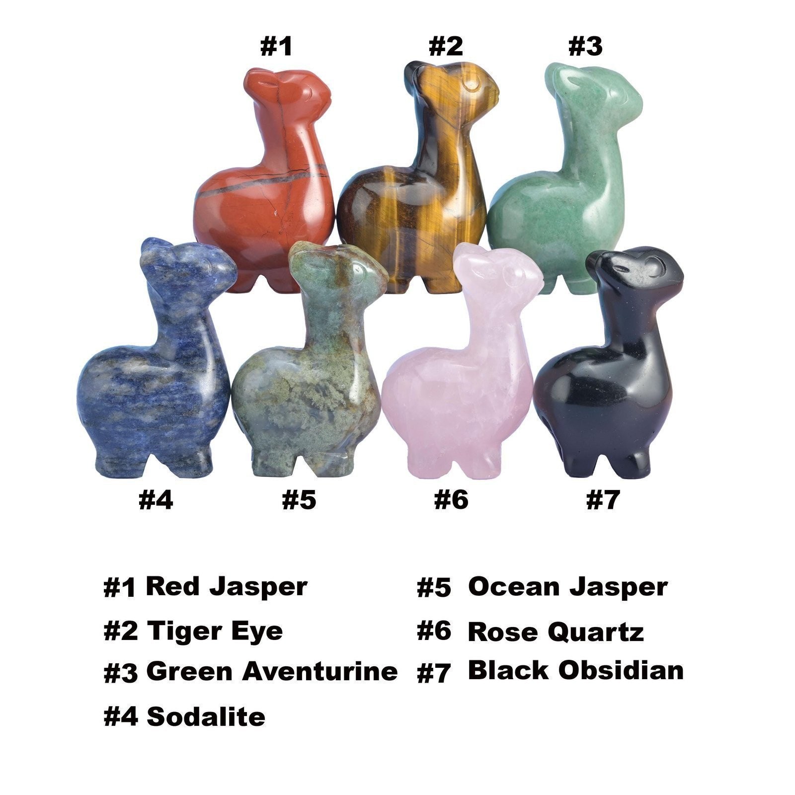 2 Inch Cute Alpaca Crystal Carving Figurines
