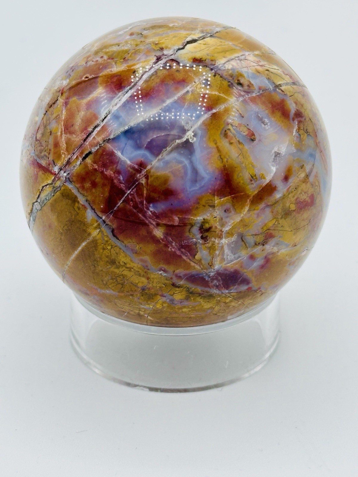 Natural Crystal – Ibis Jasper Sphere (Perfectly Imperfect) w/Acrylic Stand