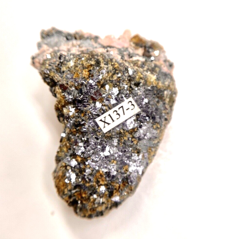 Rhodochrosite Pale Pink and Sphalerite Gem Golden and Black Crystals on Matrix