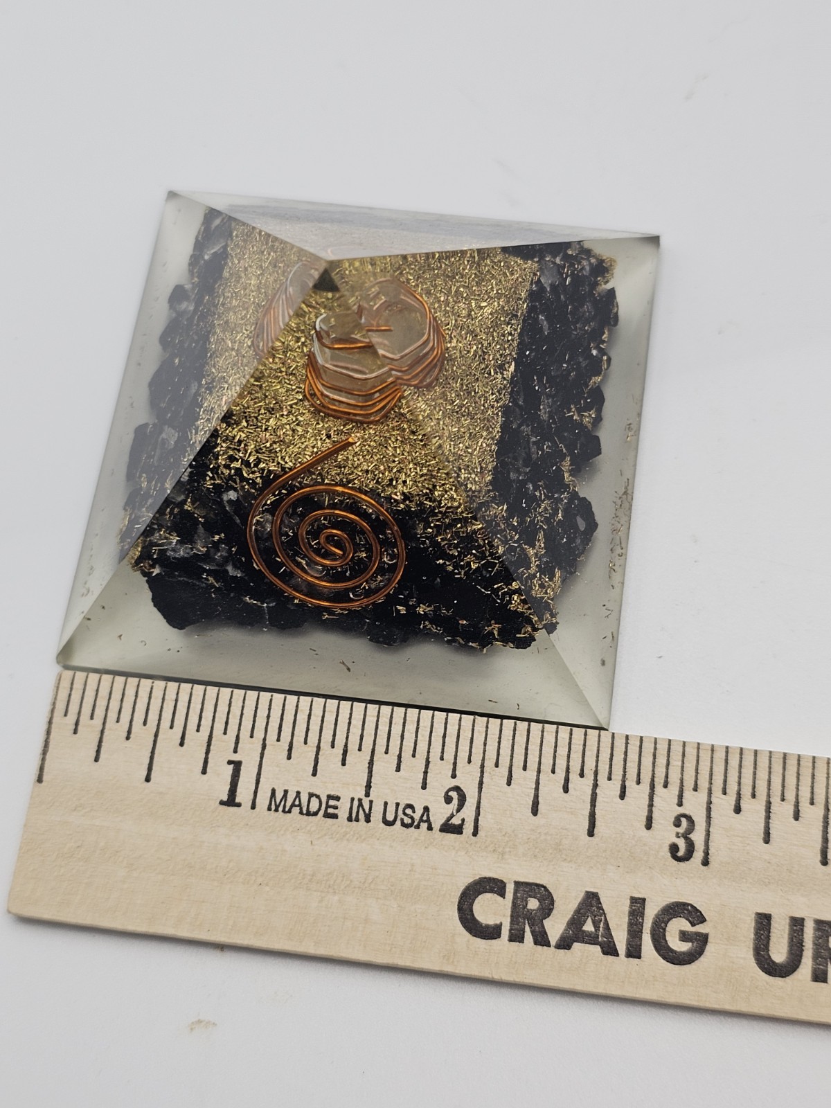 2.5″ Black Shungite Orgonite Orgone Pyramid Energy Reiki Charged Generator