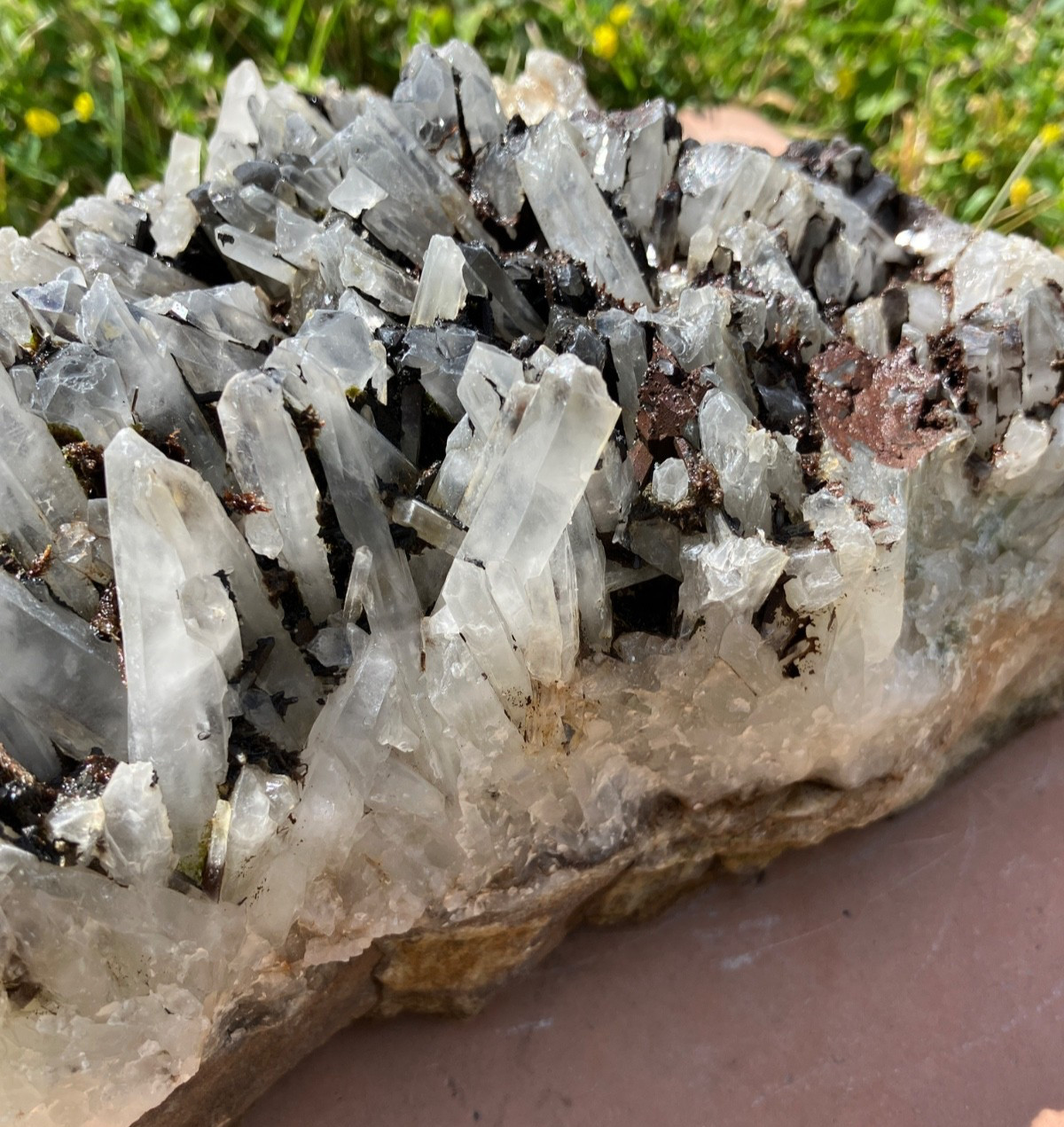 Quartz with Sphalerite & Hematite Crystal Cluster Cabinet Specimen – 4 lbs 9 oz