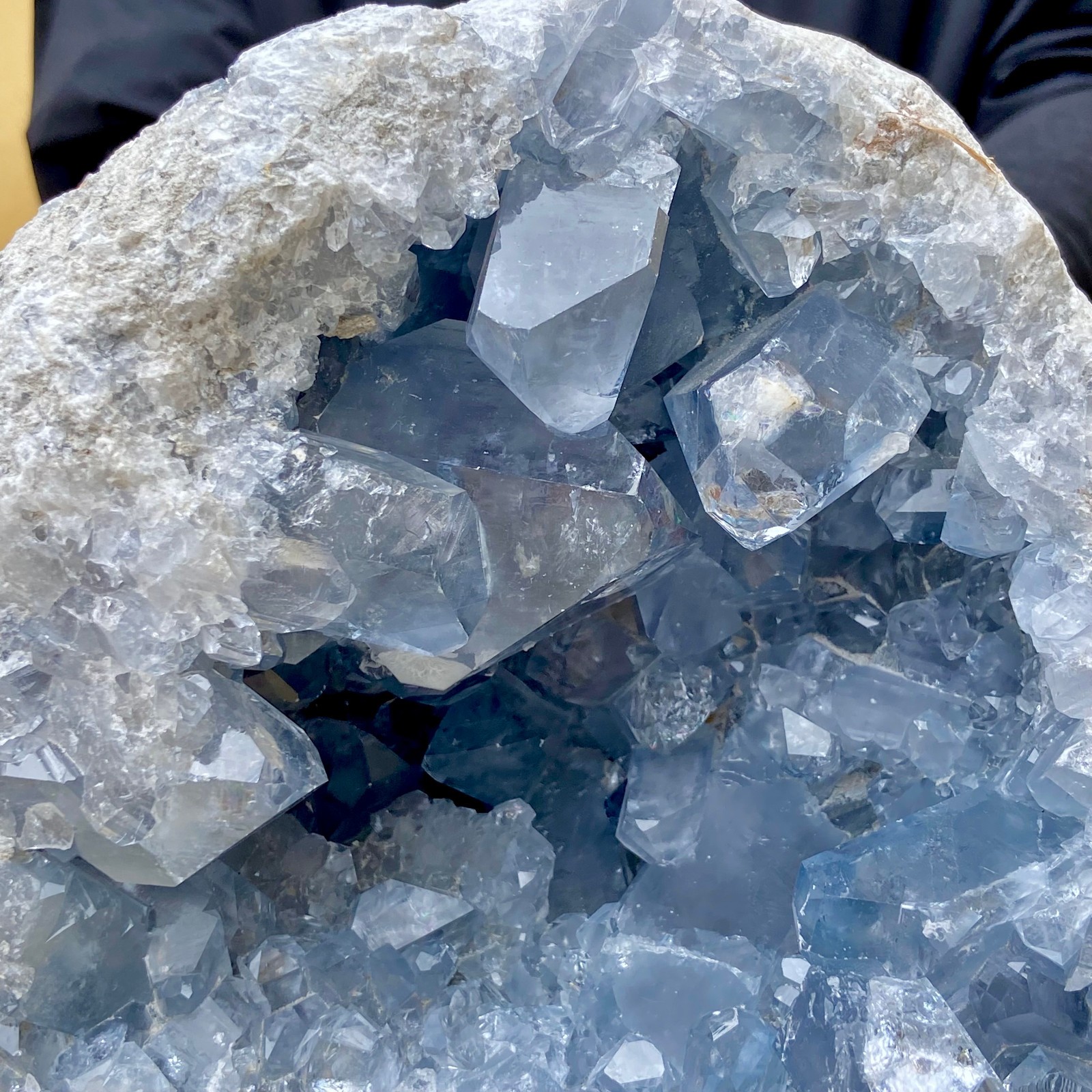15.43LB Natural Beautiful Blue Celestite Crystal Geode Cave Mineral Specimen