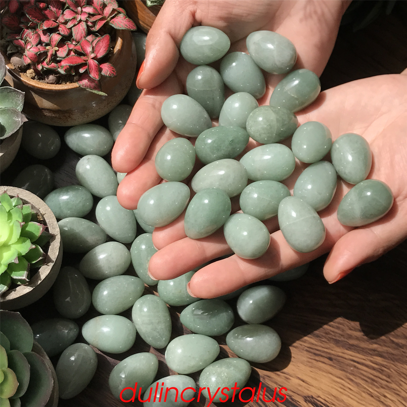 Natural aventurine eggs quartz crystal pendant mineral samples reiki 10pcs