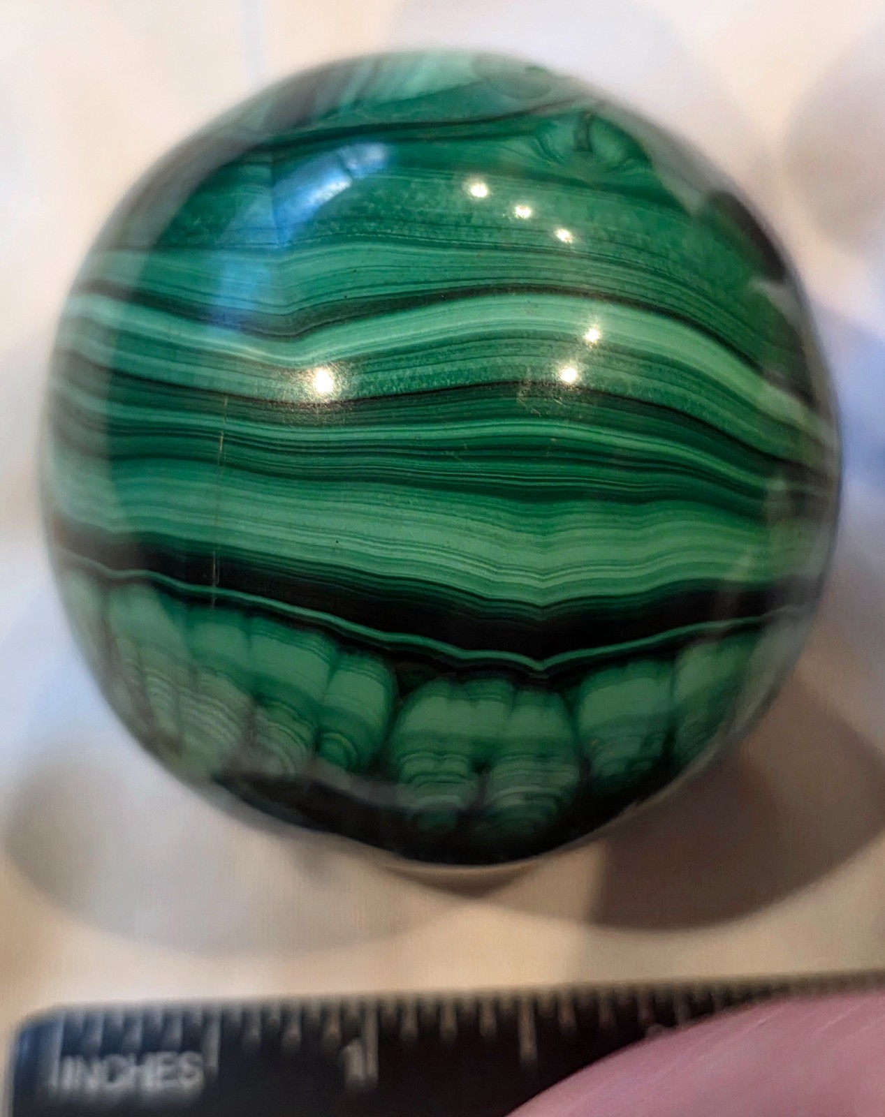 Beautiful 2 1/2″ Diameter Malachite Sphere