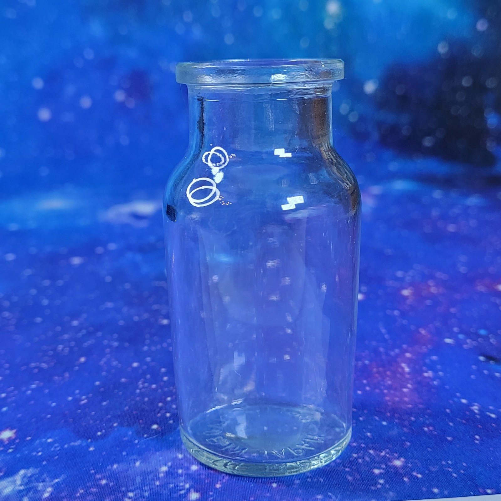 Lepidolite Stone Tumbles in Vintage 4 oz Apothecary Glass Jar Purple Crystal