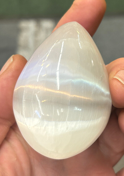 Selenite Polished 3″ Egg with Stand