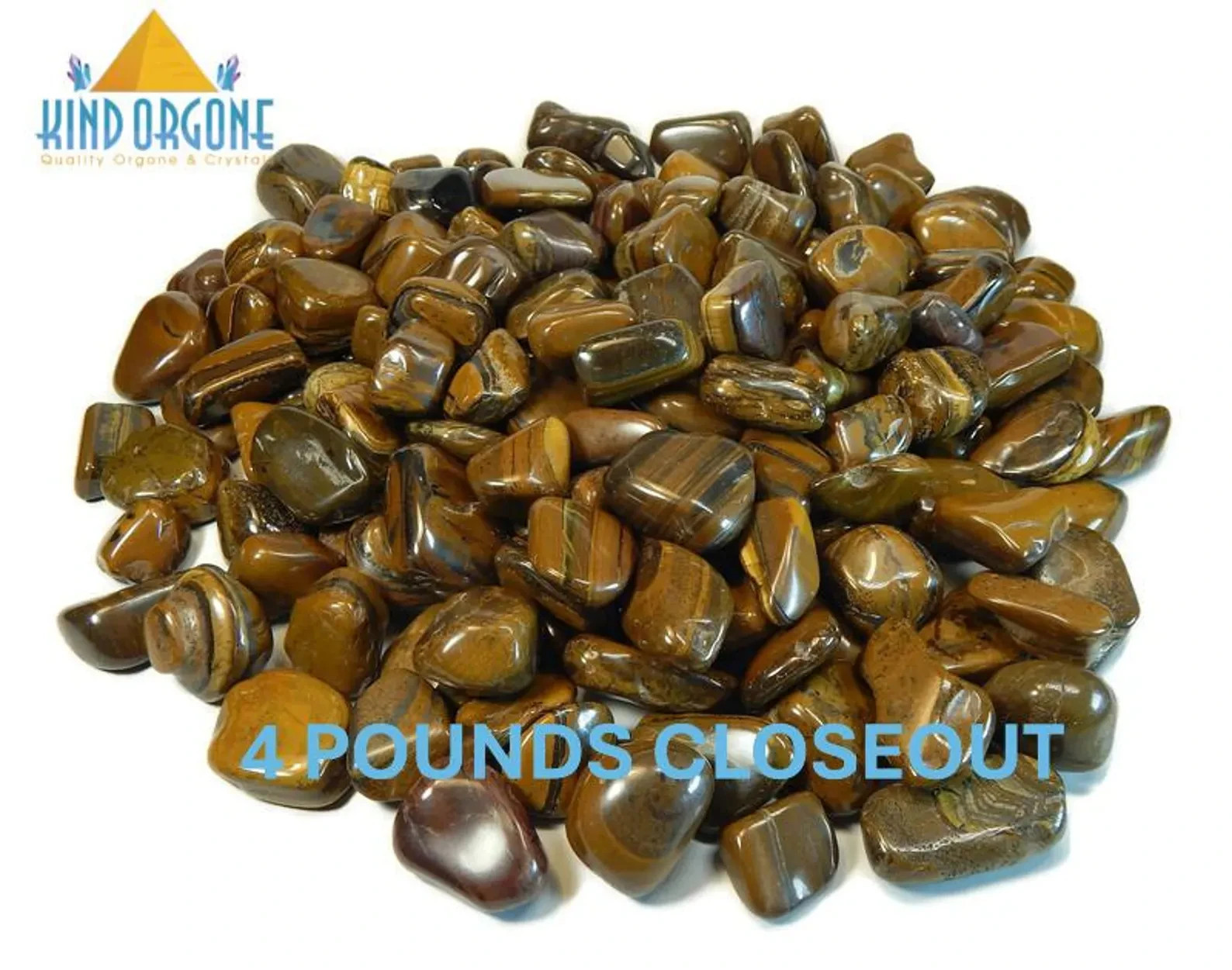 Tiger’s Eye/Iron Closeout- 4Lbs Tumbled Crystals Gemstones Bulk Rocks Stones B-C