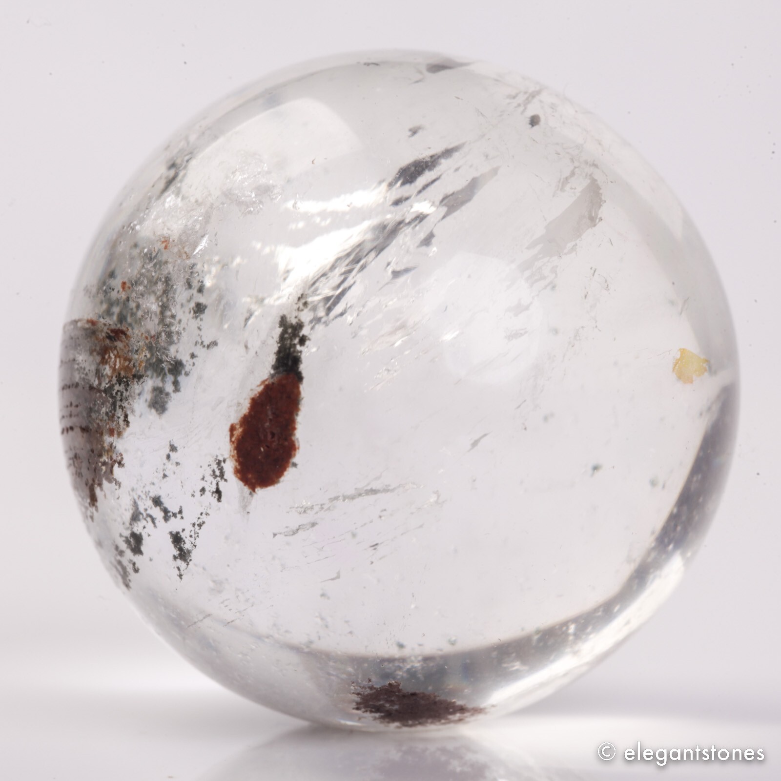 69g36mm Natural Garden/Phantom/Ghost/Lodolite Quartz Crystal Sphere Healing Ball