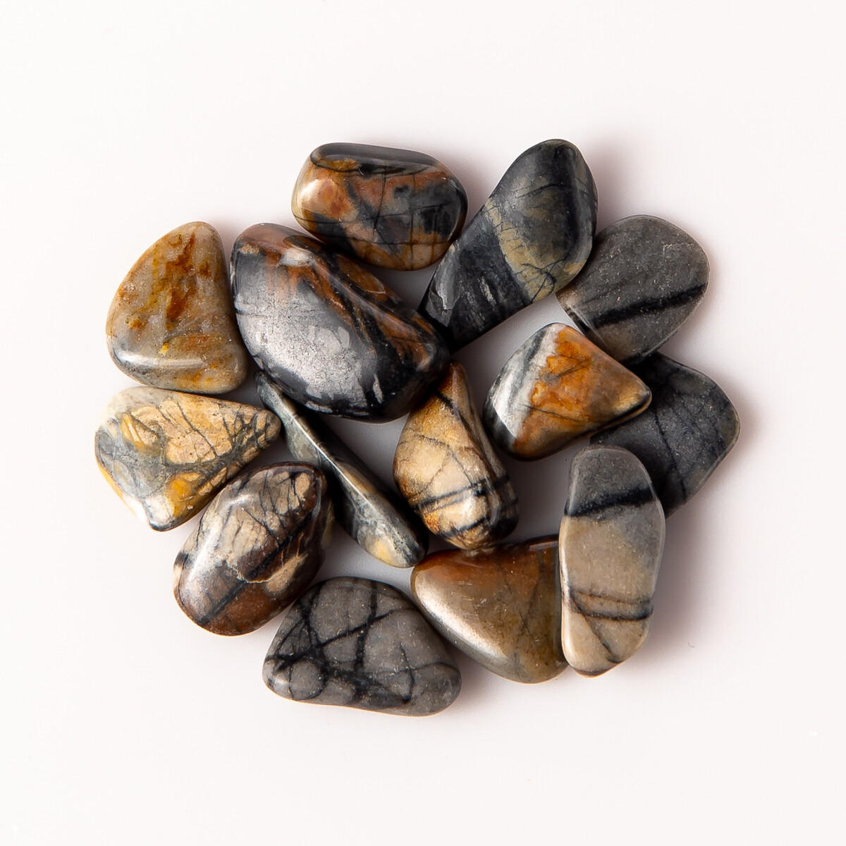 25g Tumbled Picasso Stone Jasper Gemstone Crystals 10-20 Stones Rock Specimens