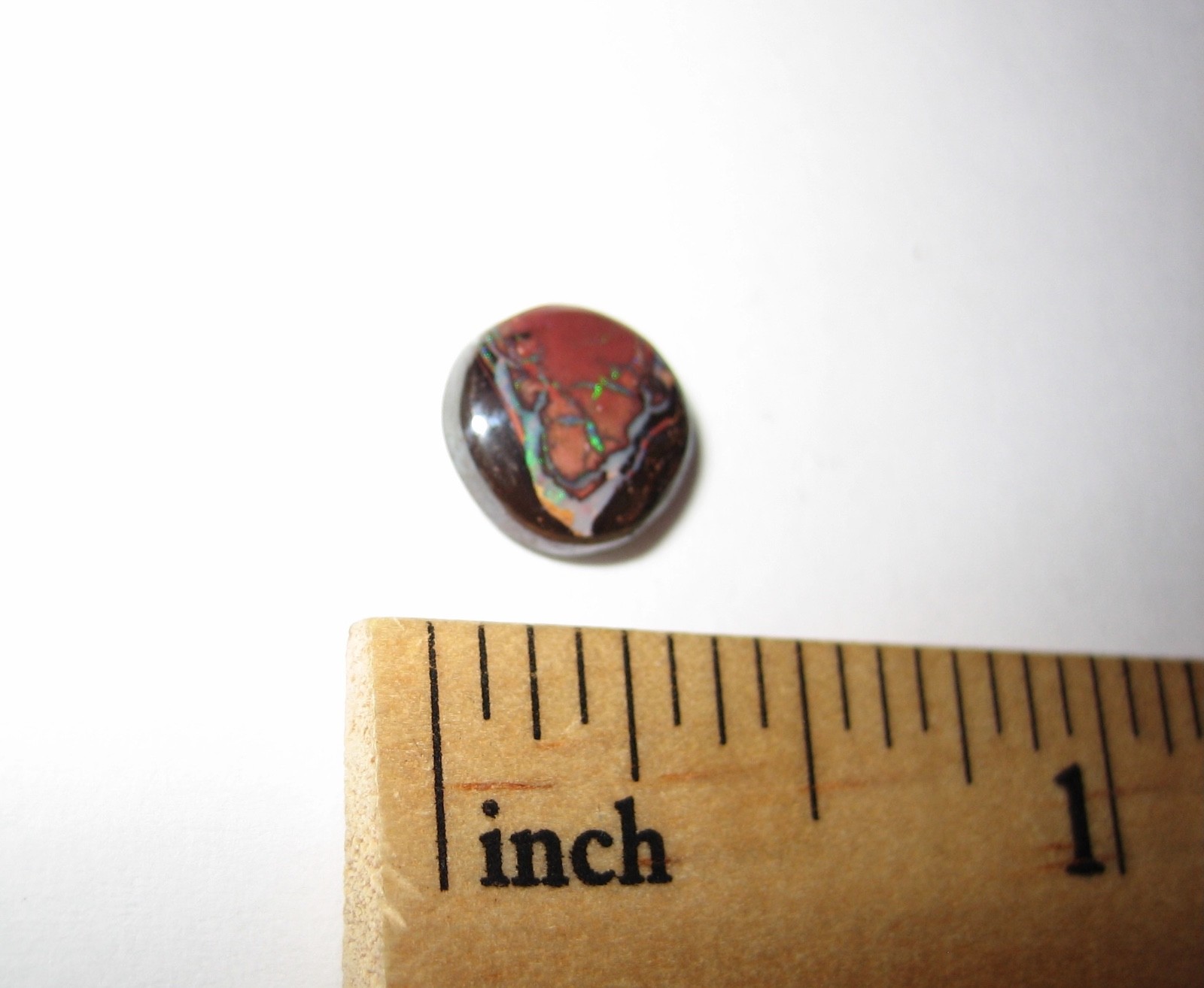 8mm POLISHED ROUND BOULDER OPAL CRYSTAL STONE CABOCHON FROM AUSTRALIA 1.65cts *1