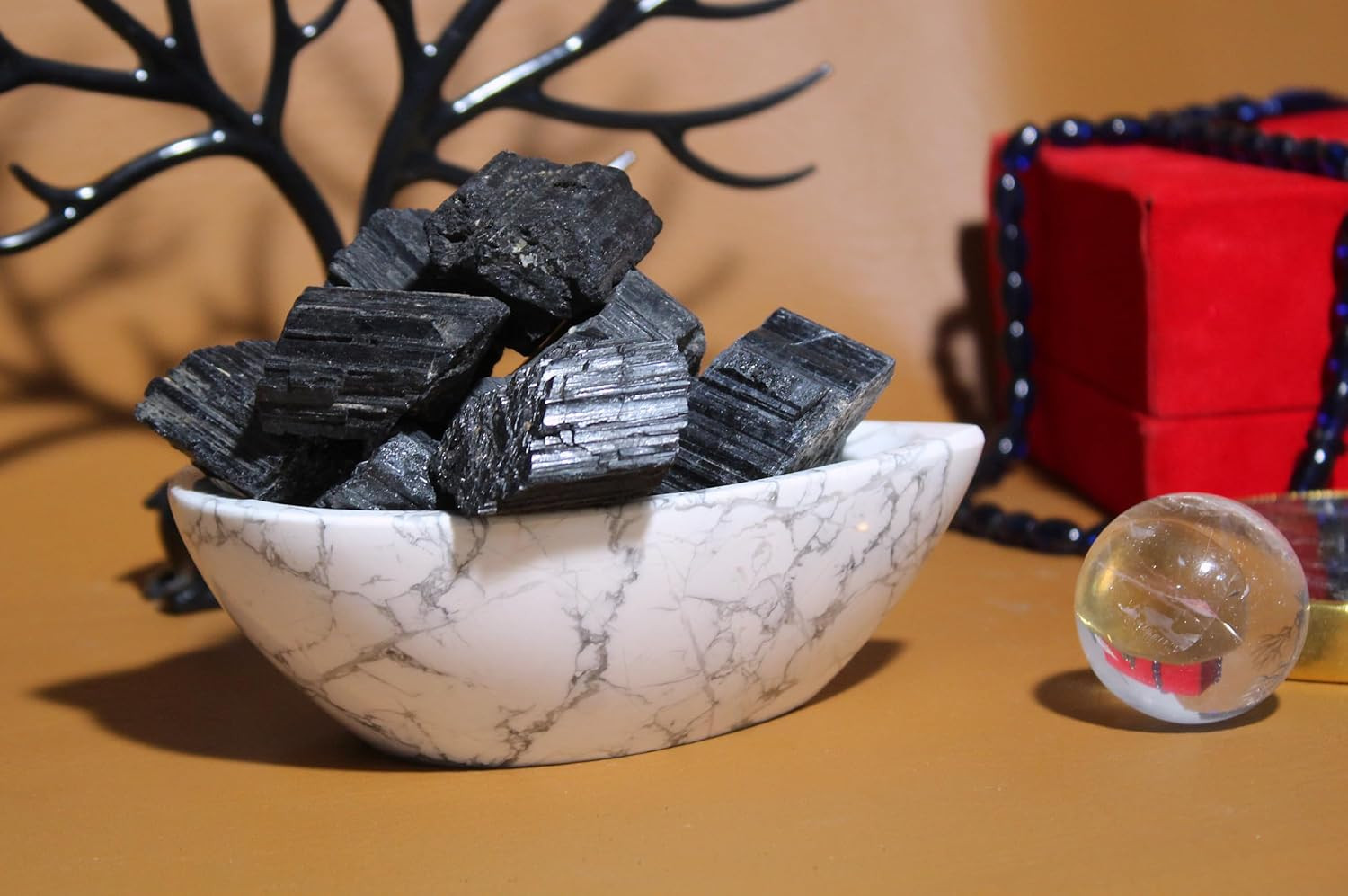 Large 1.25-2.0” Natural Black Tourmaline Raw Crystals Stones for Meditation, Cha