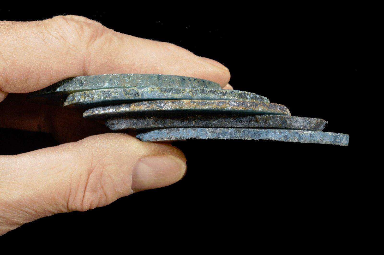 Agate Geode Teal Slab 2 1/2″ Polished Slice Metaphysical Chakra Healing
