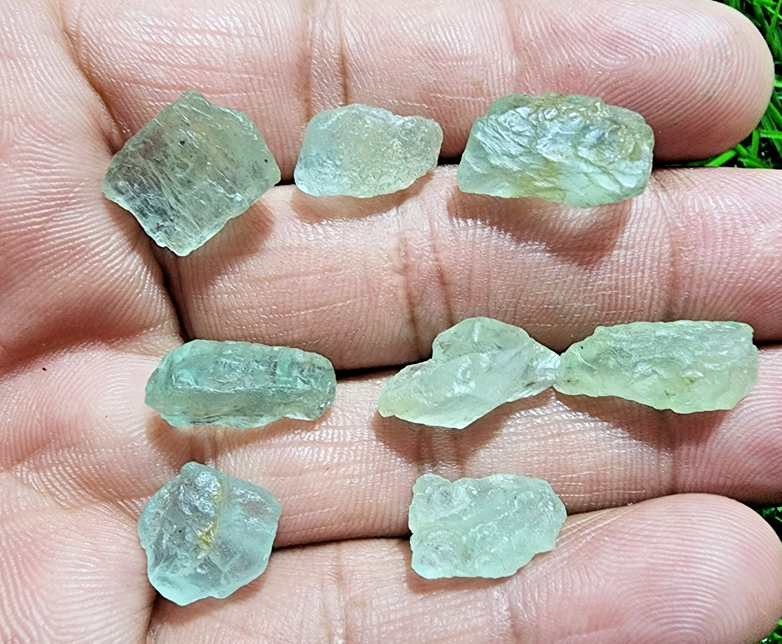 8 Pcs Huge Aquamarine Gemstone Rough Lot 12-18mm Loose Stones Healing Crystal