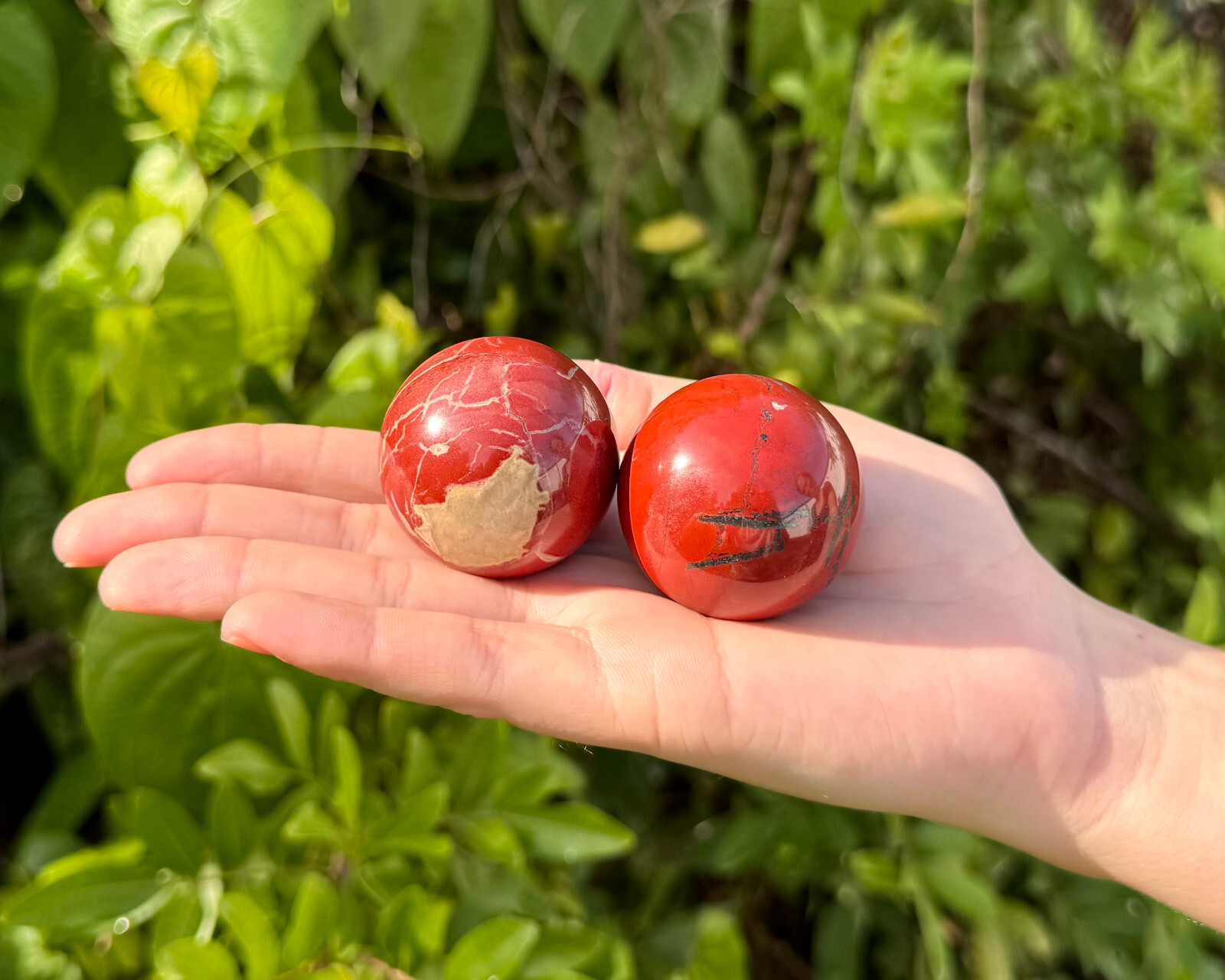 Red Jasper Crystal Sphere & Stand, 1.5″ Polished Red Jasper Sphere (Root Chakra)