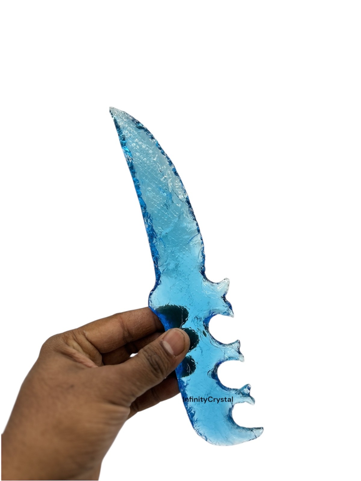 Aqua Blue Obsidian Glass Knife 9–10” Handmade | Ritual Pagan Collectible Dagger.