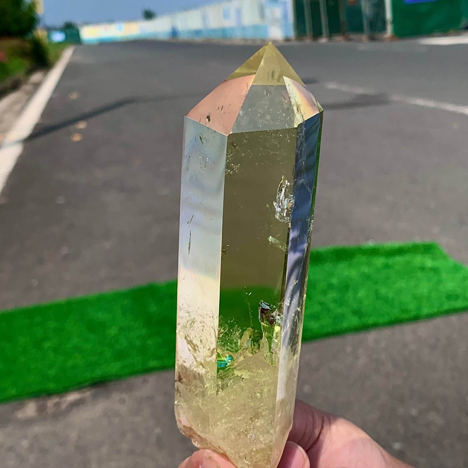 284G Natural citrine obelisk tower wand points spiritual healing