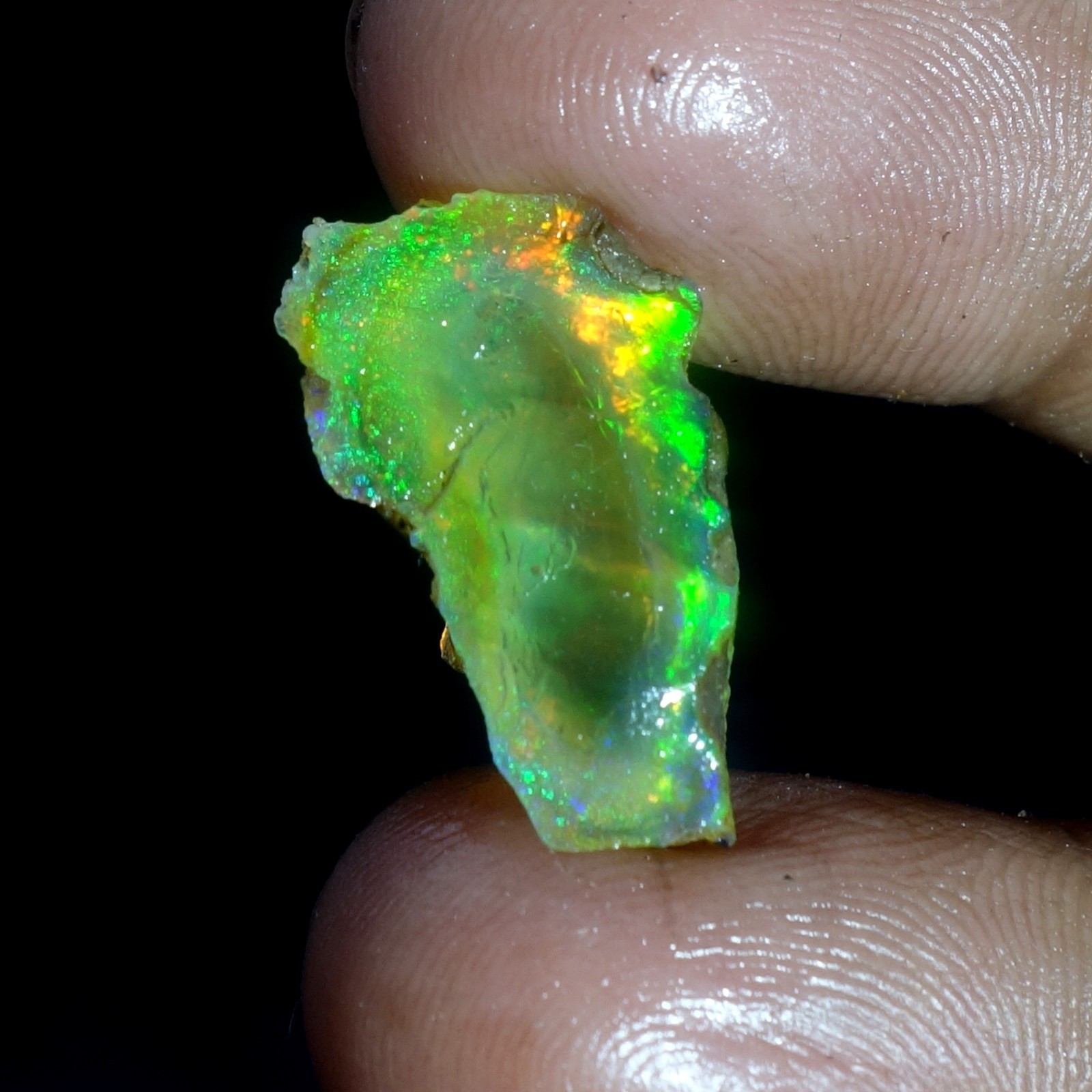 AA+ Ethiopian Oli Opal Rough Entreated Welo Opal Multi Fire Color Flash 08.50Cts