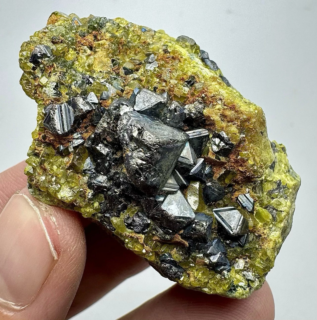 50 Gram Ultra Rare Magnetite W/Vesuvianite Crystals On Matrix From Afghanistan