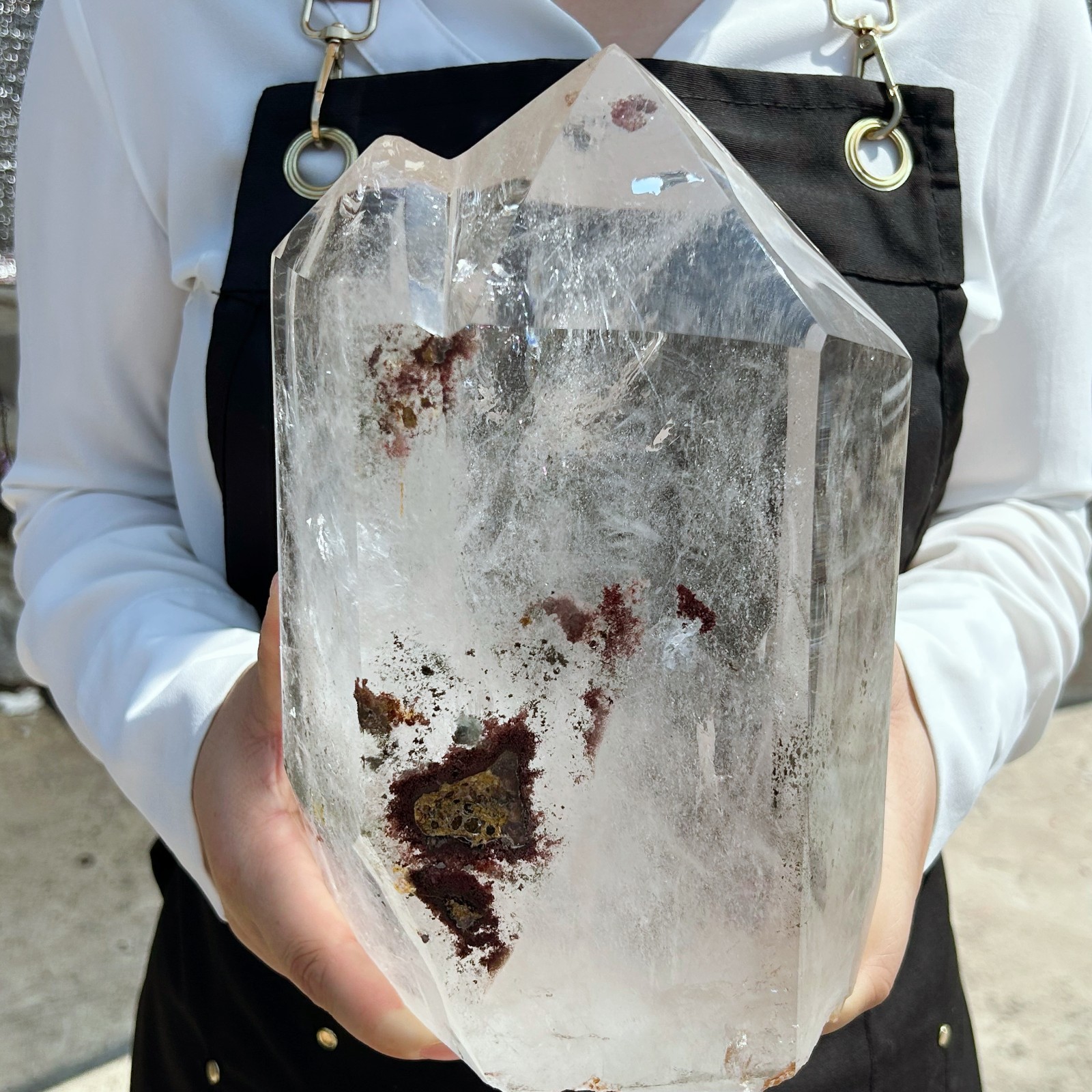 16.1LB Natural Clear Quartz With Phantom Crystal Double Point Healing A210