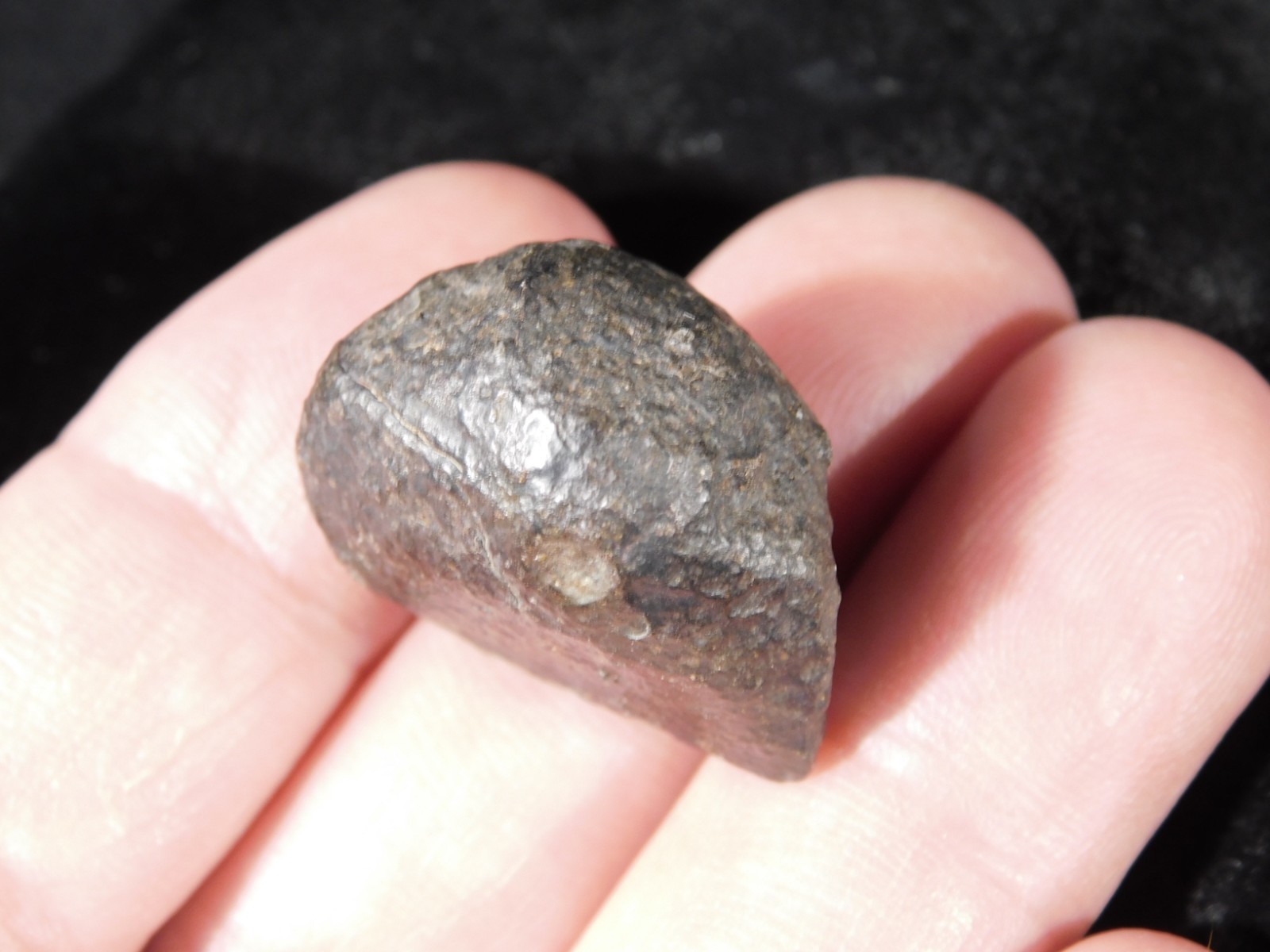 Small Stony METEORITE With Dark Fusion Crust 100% Natural Fell in Libya 16.2gr