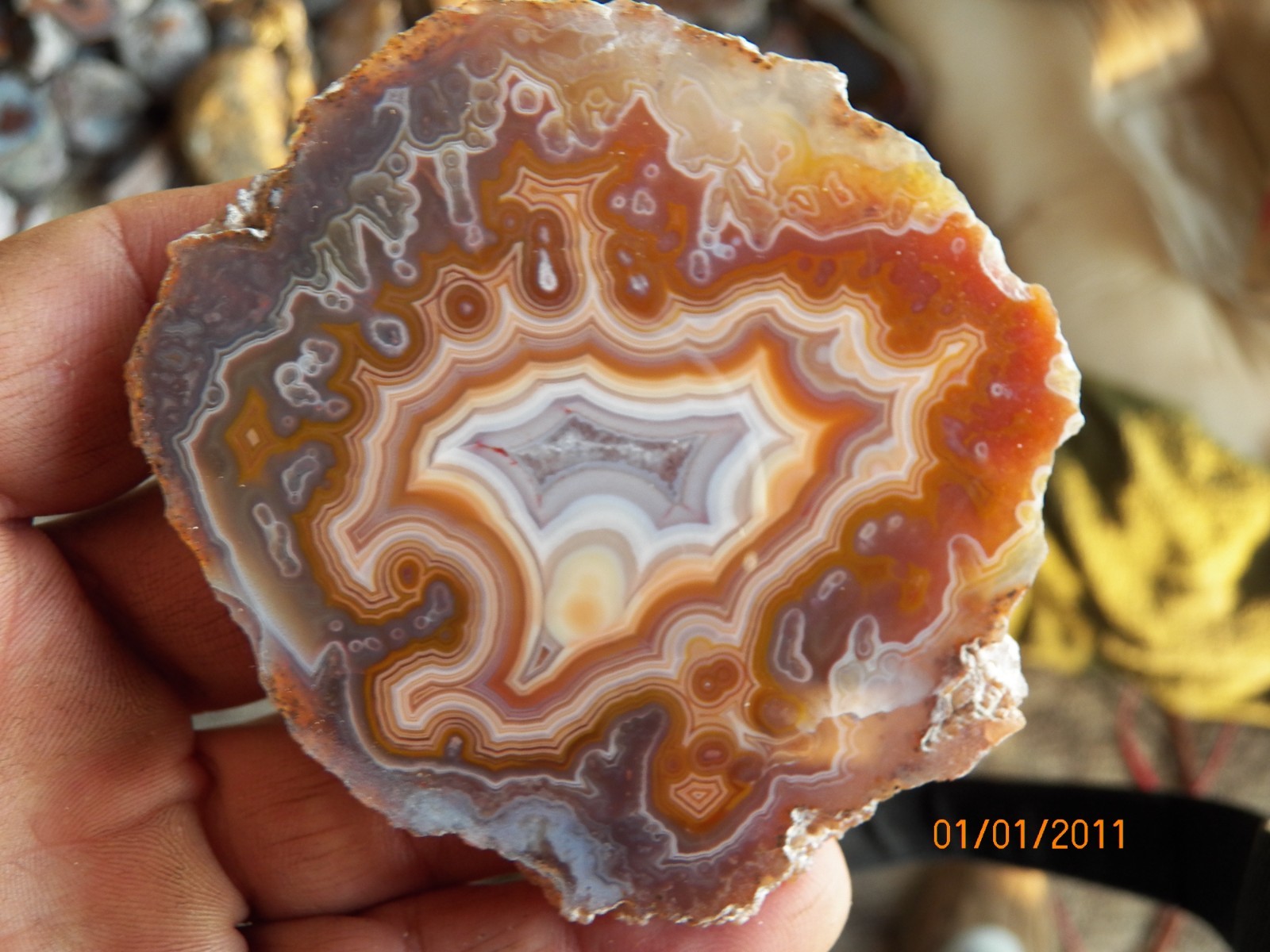 beautiful Agouim High Atlas agate specimen polished Morocco A+