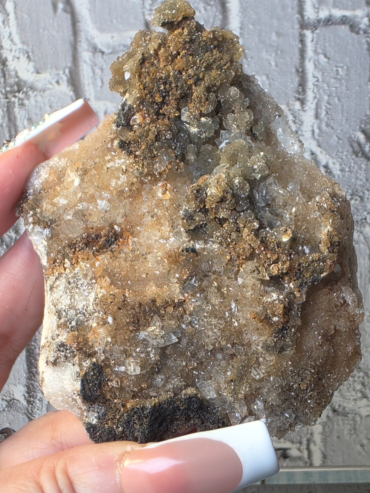 ✨ Druzy Smithsonite with Calcite Crystal Specimen – Mexico – 131g – 3.75” ✨