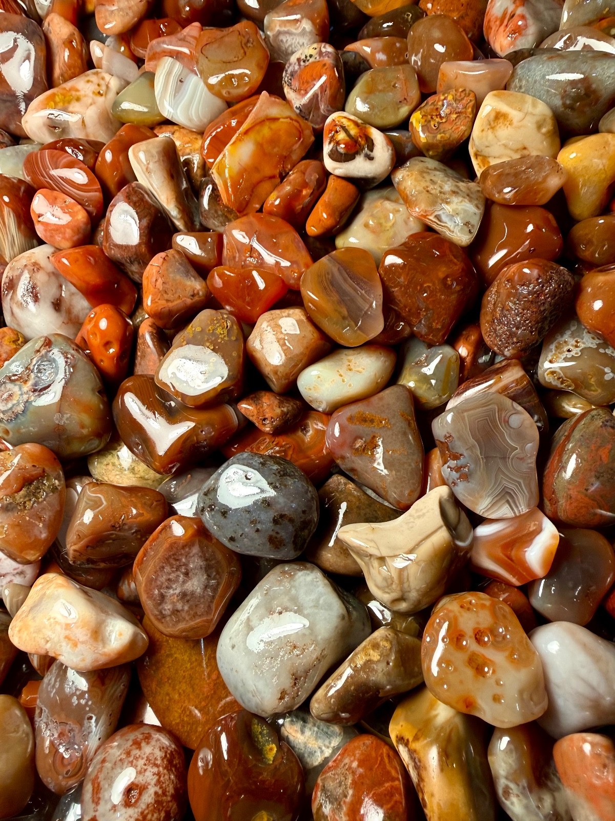 16oz LAKE SUPERIOR AGATE / JASPER MIX POLISHED RANDOM GROUP