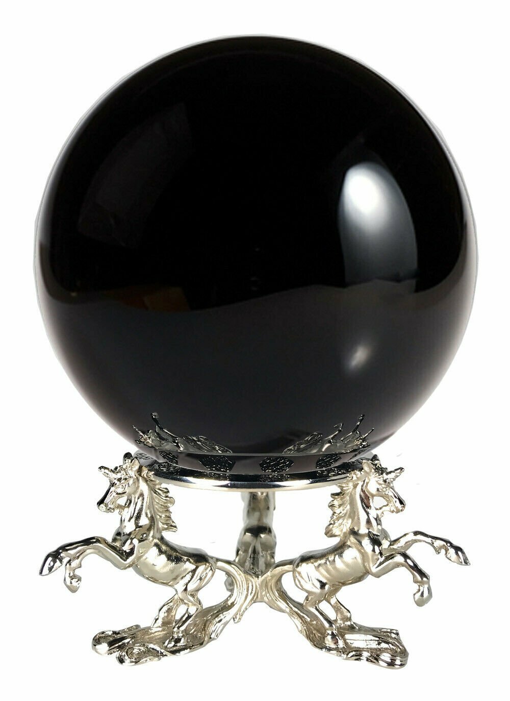 6in Crystal Ball Sphere for Feng Shui, Meditation, Decor, with Unicorn Stand.