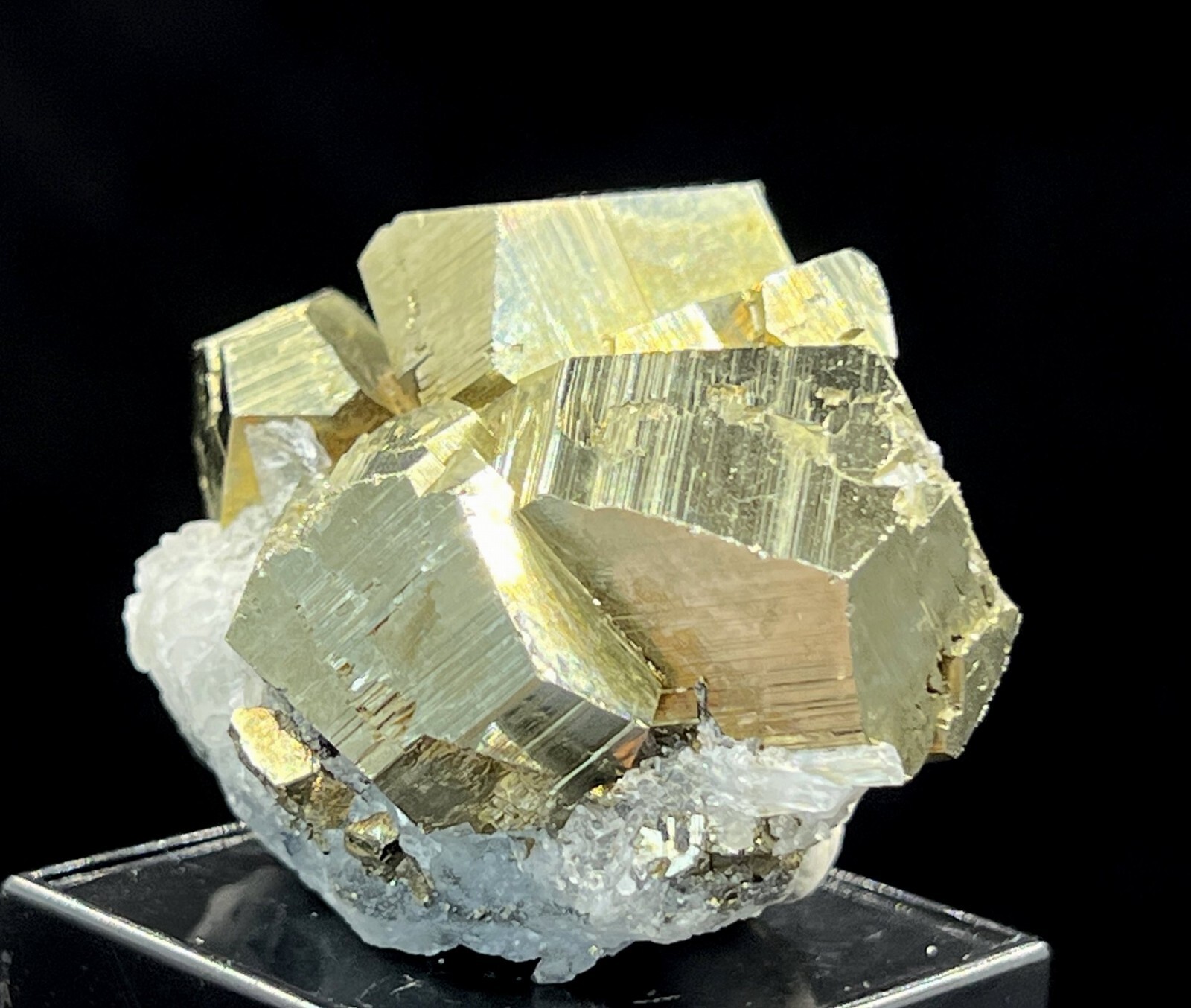 40mm 66g Bright Golden Pyrite with Quartz, Natural Mineral