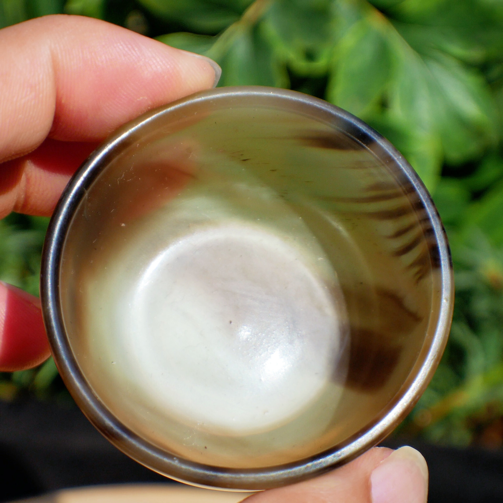Natural Ox Horn Bowl Gemstone Crystal Quartz Dish Healing Sacral Chakra Reiki 1p