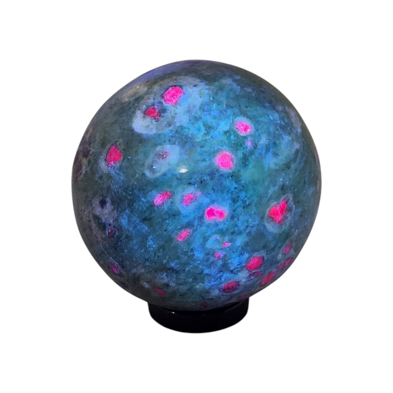 Ruby in Fuchsite, 2 3/8″, India, sphere, display specimen, #R-6752