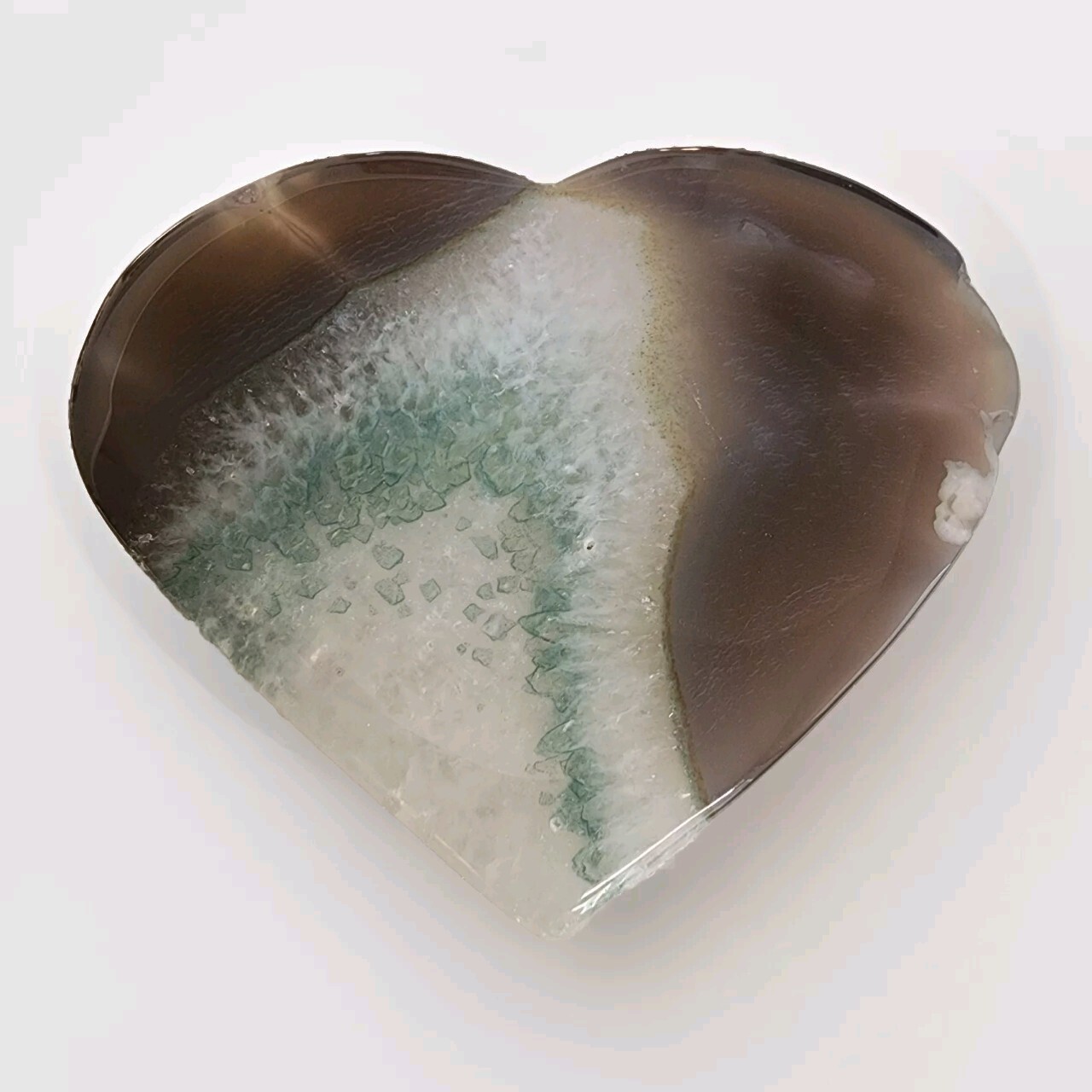 Large Polished Druzy Agate Geode Heart 3.75″ – USA