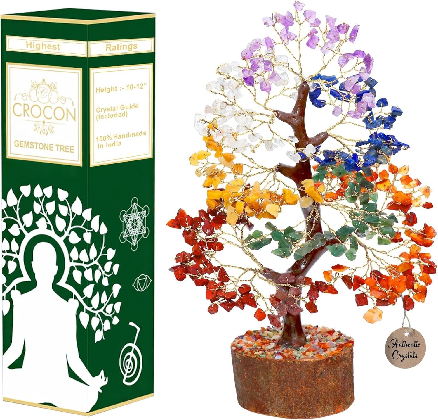 Good Luck 7 Chakra Prosperity Tree Crystal Gemstone Bonsai Feng Shui SMALL
