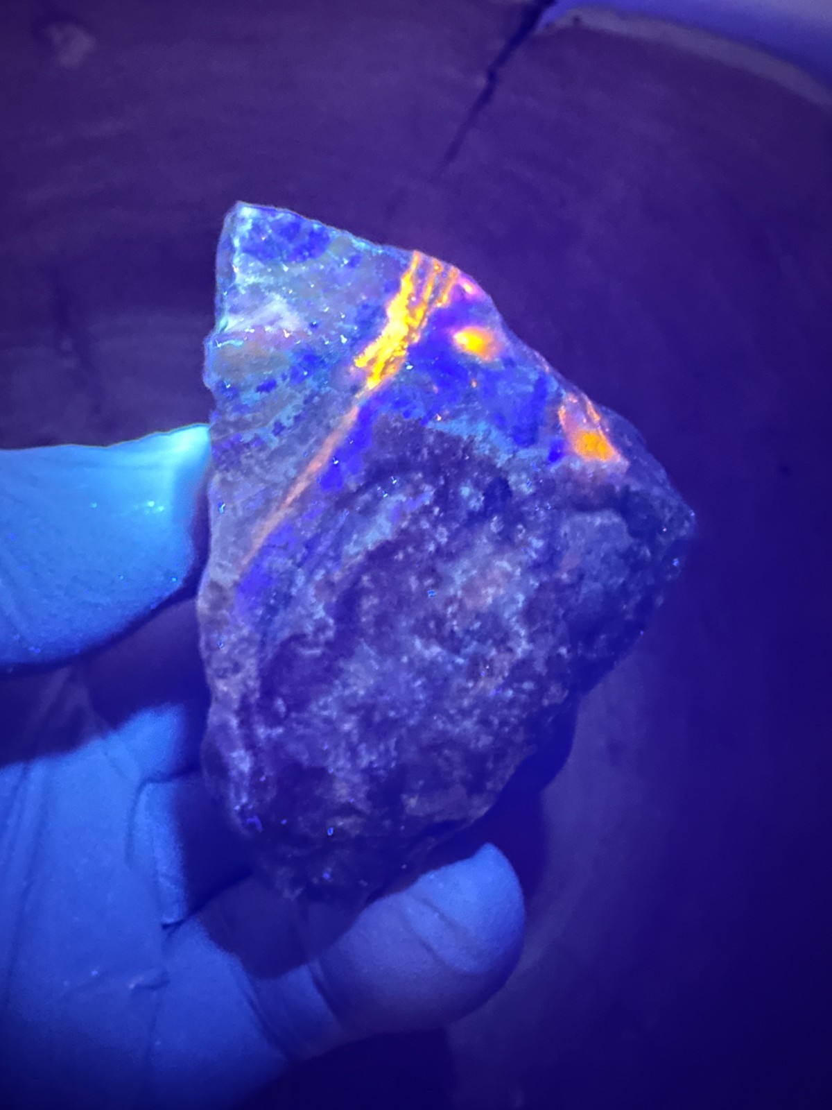 LARGE 11.7 OZ. Rare Highly Fluorescent North Carolina Sphalerite in Barite