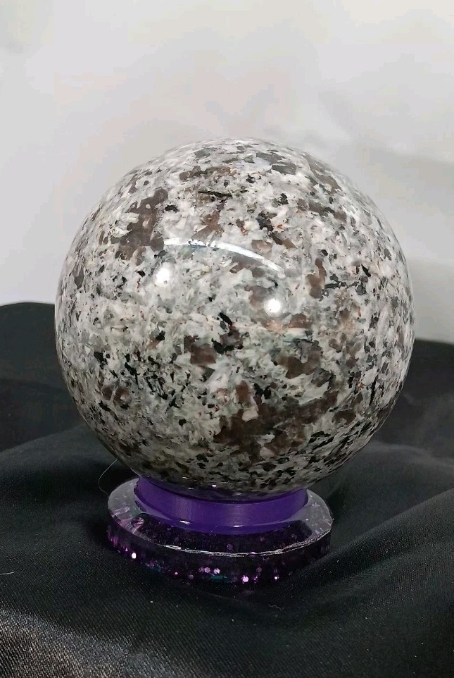 Yooperlite Quartz Crystal Sphere 70mm Gem Mineral Healing W/Stand