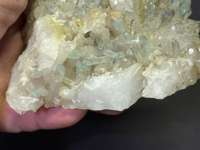 SEE VIDEO: RARE AJOITE INCLUDED QUARTZ CLUSTER, MESSINA MINE ,SOUTH AFRICA