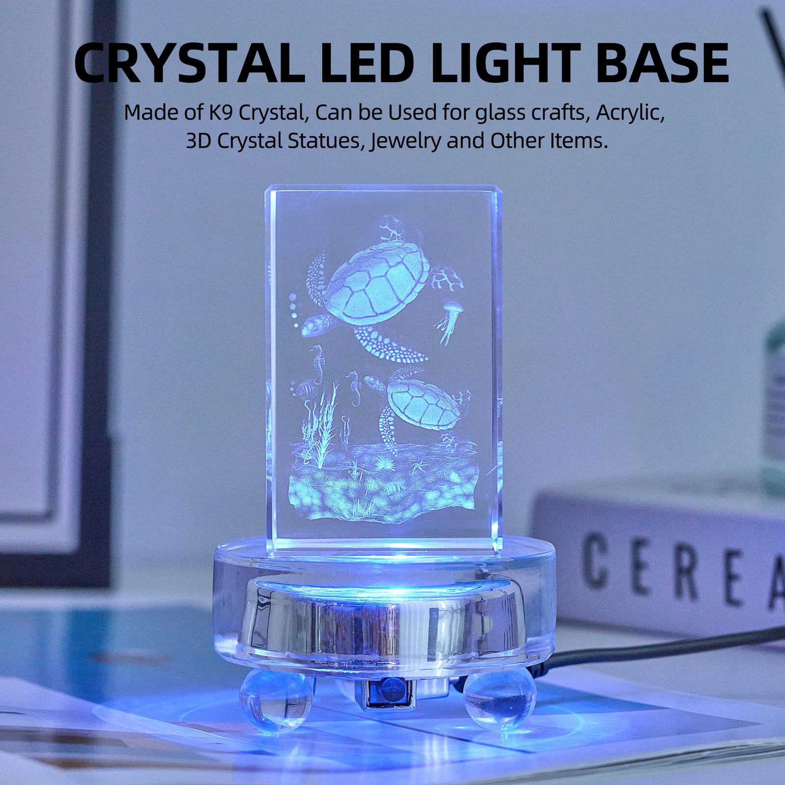 Light Base Crystal Display Stand In A Variety of Colors,Lighted Up Stand Colo…