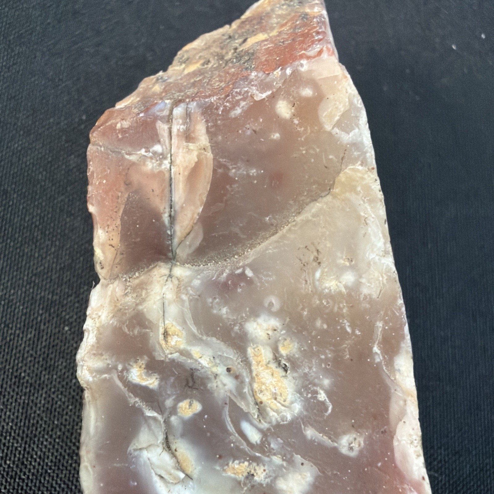 Beautiful Jasper Opaque Quartz Red Orange Uncut Natural Stone 194g G12