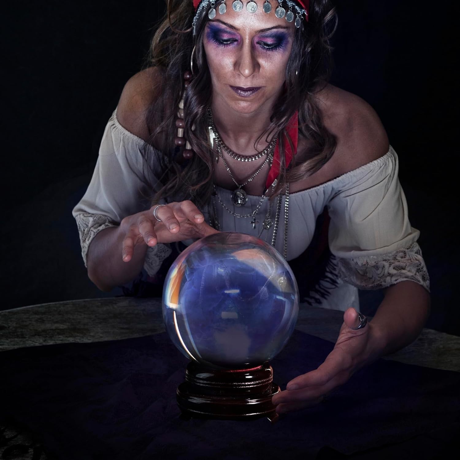 6″ Clear Crystal Ball w/ Polished Wooden Stand – Fortune Telling