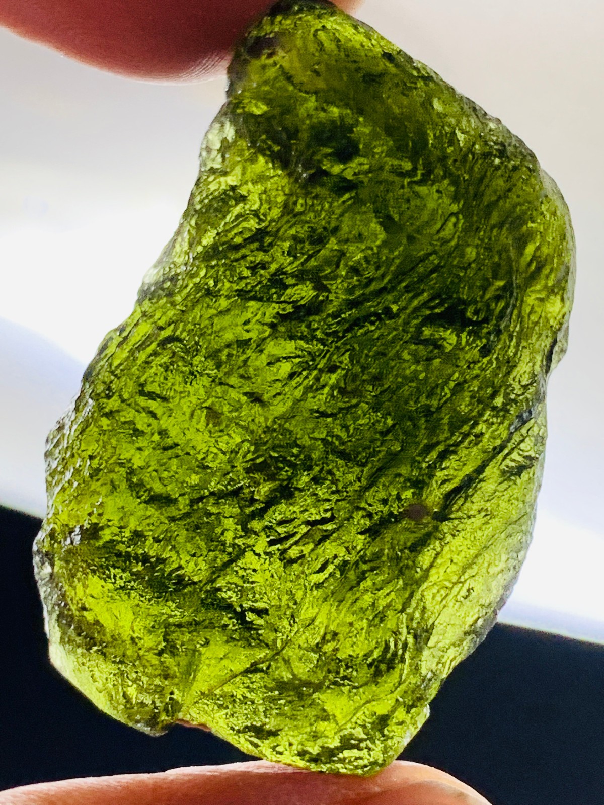 TOP Moldavite Raw Moldavite Crystal from Czech Republic PICcertificate 88CT