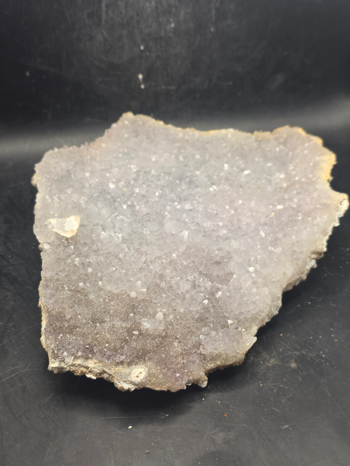 Amethyst flower formation plate! 1.8 pounds, 7.1 inches tall, 6.1″ wide