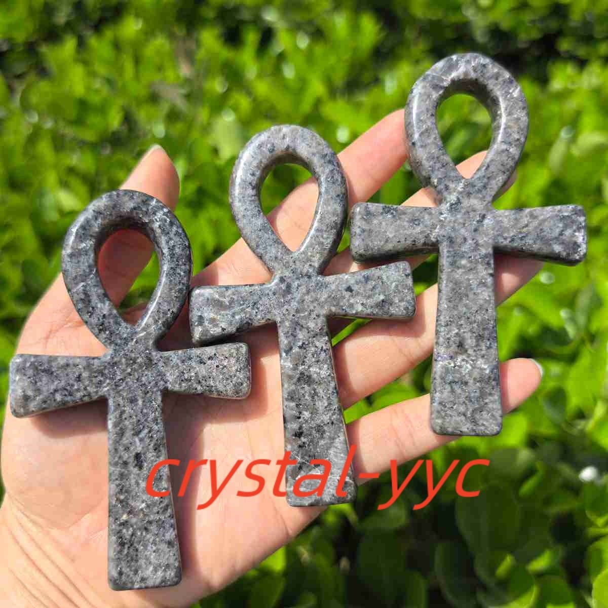 4.3″ Natural Quartz Crystal Cross Carved Crystal Ankh Reiki Healing Gift