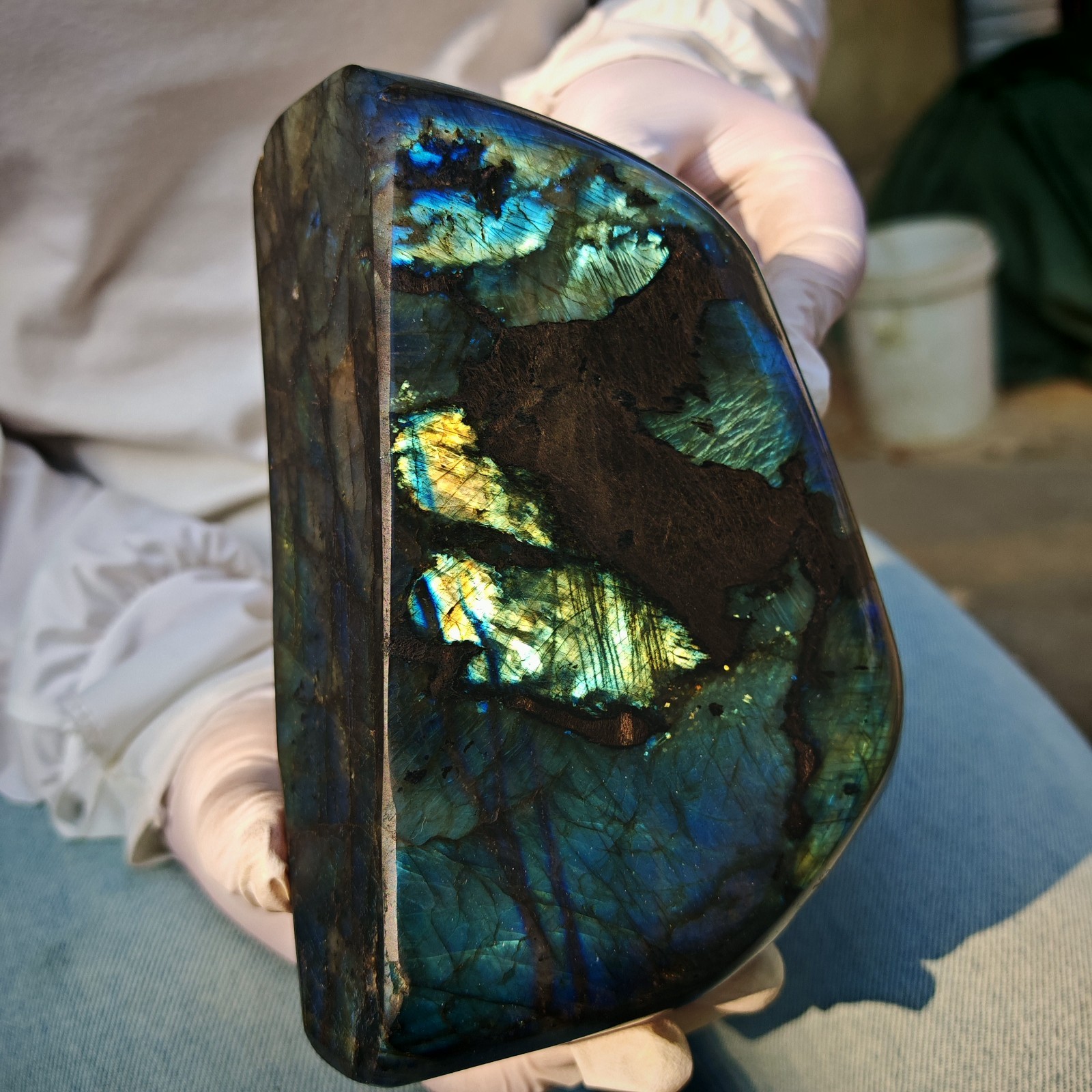 4.73LB Natural crystal Labradorite Mineral Quartz Mineral Reiki healing